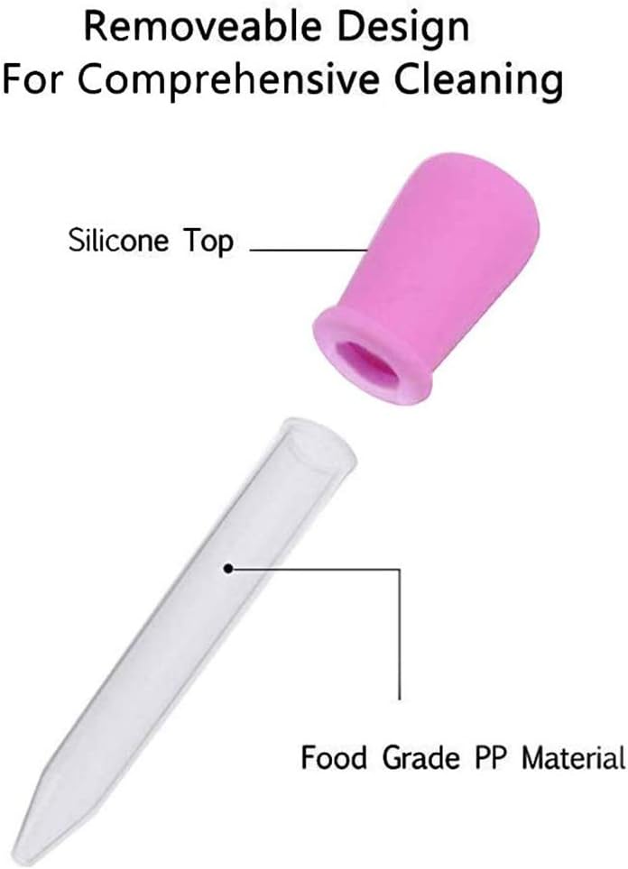 Shuiniba 5ml Liquid Droppers Medicine Silicone and Plastic Pipettes Eye Dropper with Bulb Tip for Kids Candy Molds (8 Pack） - Image 2