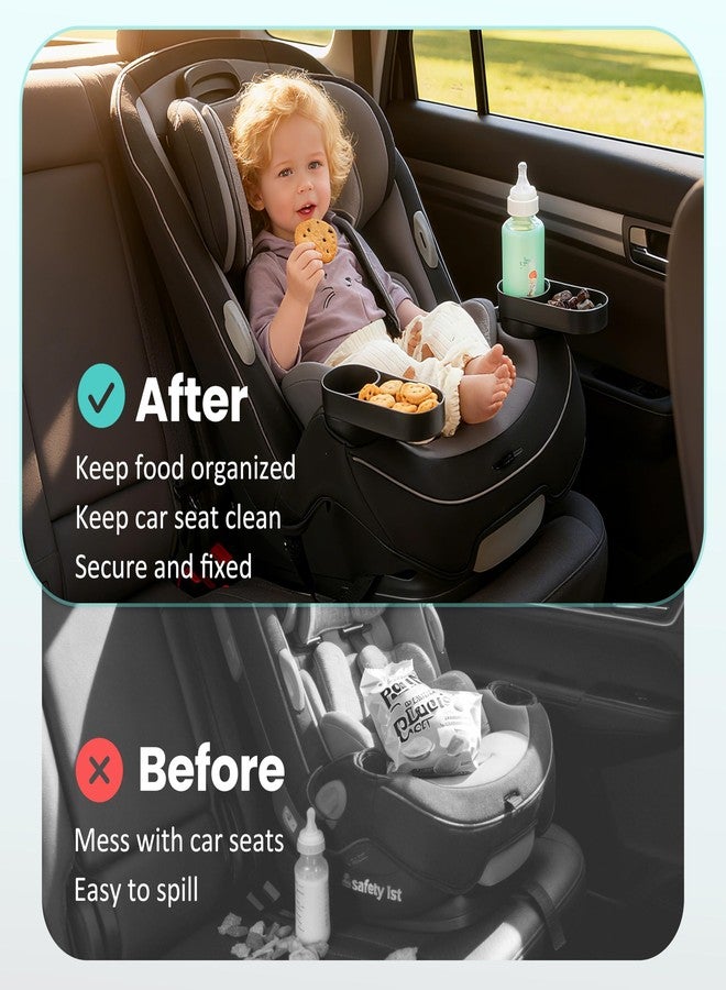Viotiin 2PCS Child Car Seat Snack Tray/Cup Holder for Safety 1st EverFit & Grow and Go | Maxi-COSI Pria | Cosco All-in-One Car Seat, Car Seat Cup Holder Accessory, Dishwasher Safe, Black(Model #C6577) - Image 4