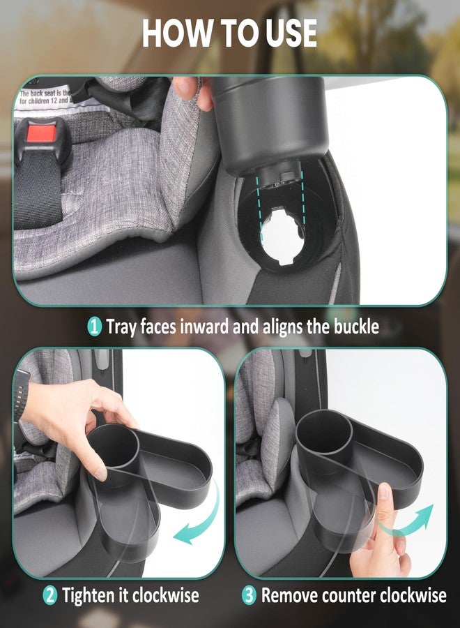 Viotiin 2PCS Child Car Seat Snack Tray/Cup Holder for Safety 1st EverFit & Grow and Go | Maxi-COSI Pria | Cosco All-in-One Car Seat, Car Seat Cup Holder Accessory, Dishwasher Safe, Black(Model #C6577) - Image 5