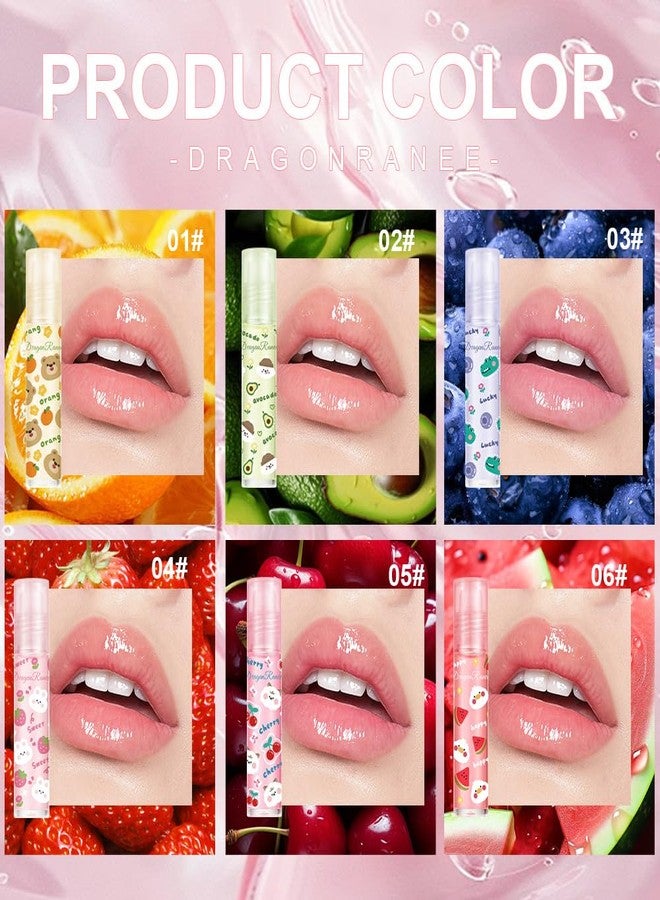 Dulele 6PCS Roll On Lip Gloss Set, Fruity Flavors Rolling Ball Lip Oil, No-Sticky Gloss Lip Balm Lip Care for Dry and Chapped Lips - Image 4