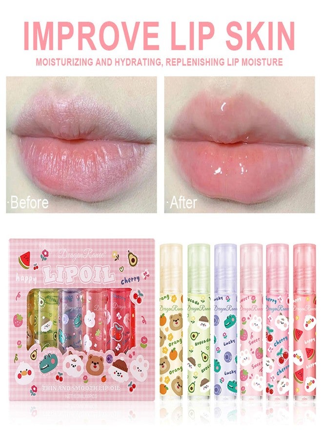 Dulele 6PCS Roll On Lip Gloss Set, Fruity Flavors Rolling Ball Lip Oil, No-Sticky Gloss Lip Balm Lip Care for Dry and Chapped Lips - Image 5
