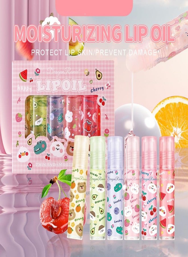 Dulele 6PCS Roll On Lip Gloss Set, Fruity Flavors Rolling Ball Lip Oil, No-Sticky Gloss Lip Balm Lip Care for Dry and Chapped Lips - Image 3