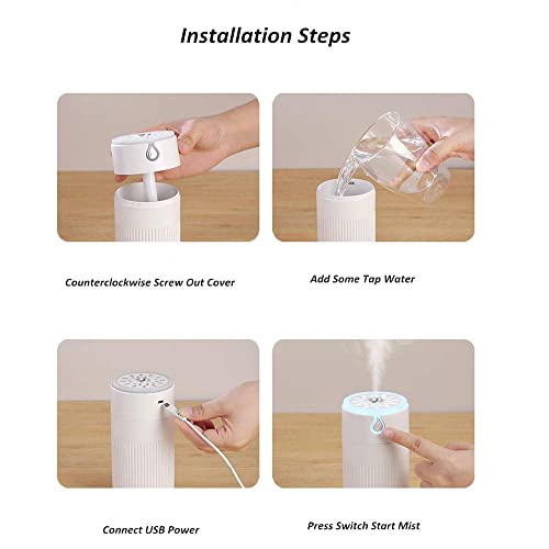 Brigattes Humidifier For Room Magic Cool Mist Humidifiers Diffuser Air Humidifier W/ Various Colorful Led Night Light For Home Workshop Cafe Hotel Hall Living Room Bedroom Car(Multi Colour)-420 Ml - Image 5