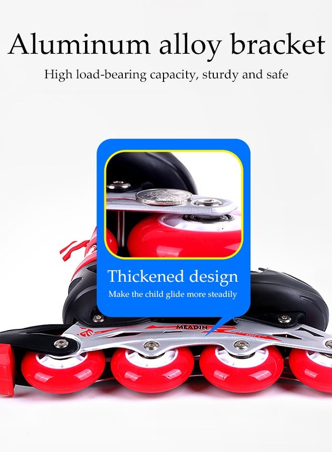 DUNISO Skating Shoes，Direct Skating Skates，Adjustable Inline Skates For Kids,Fun Flashing Beginner Inline Skates for Girls and Boys，Small Size (Sizes 26-32)，Pink - Image 5