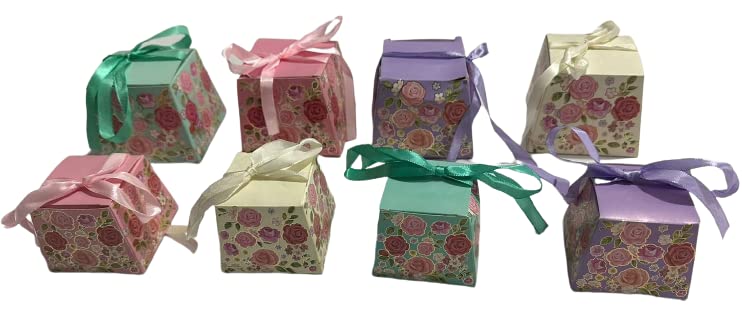 Adaamya Paper20 PcsDiy Mix Colors Chocolate Gift Box Gift For Wedding Diwali Party Sweets Packaging Large 9X9X7 Cm