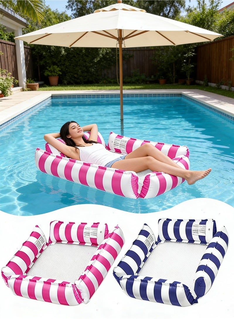 Topyich 2-Pack Swimming Pool Floats, 4 in 1 Water Hammock with Pump – Durable Inflatable Pool Floats for Family Fun - Image 1