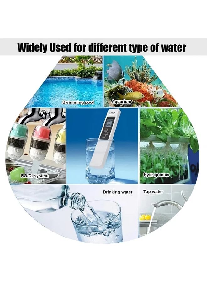 TDSC Digital Water White Water Quality Tester With LCD Display 4 Modes For Accurate Testing Ideal For Drinking Water And Aquariums Battery Operated Non Rechargeable Button Battery Included Portable Design Precise Measurement - Image 5