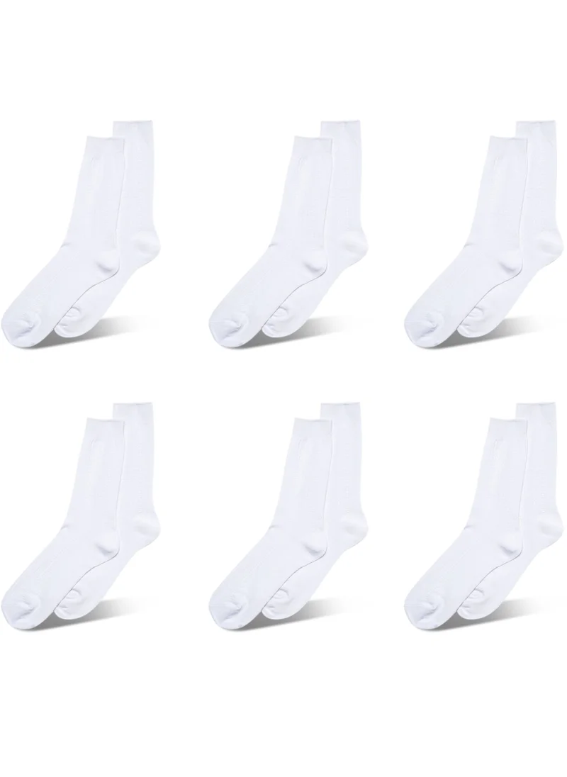 AMPM MEN'S FORMAL SOCKS (PACK OF 6) - WHITE