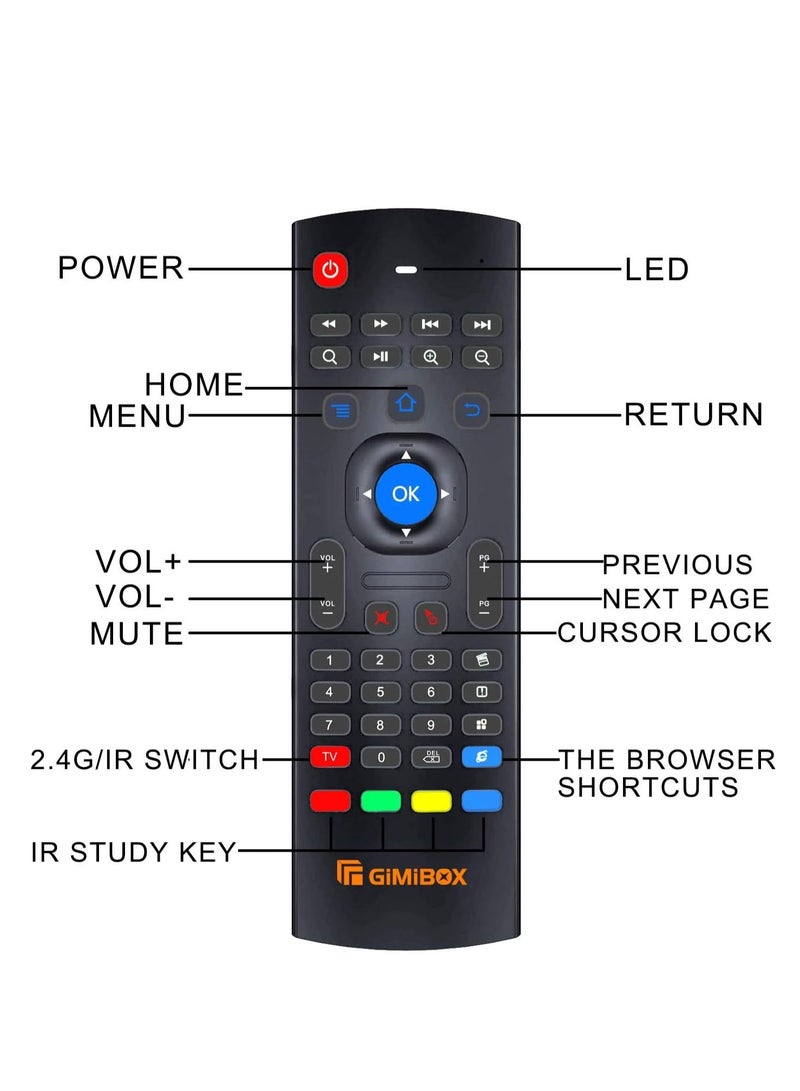 Gimibox MX3 Pro Air Mouse Wireless Keyboard – 2.4G Smart TV Remote with Motion Sensing for Android TV Box, PC, Smart TV, Projector, HTPC - Image 3