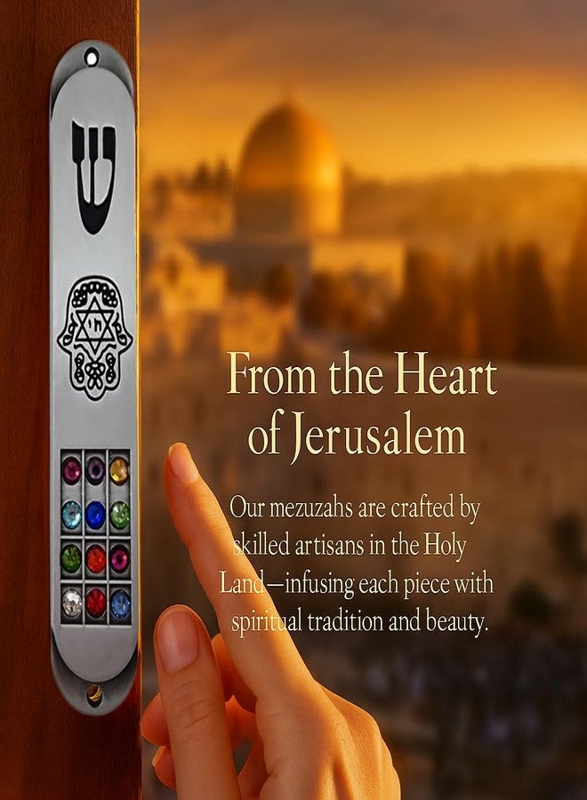 TALISMAN4U Pewter MEZUZAH Case with Scroll 12 Tribes of Israel Hoshen Design Protection Hamsa Star of David Judaica Door Mezuza 3.5 Inch - Image 5