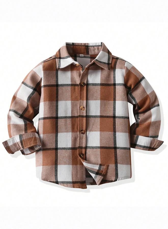 تايك تو قميص بطبعة مربعات وتفاصيل أزرار - Image 1