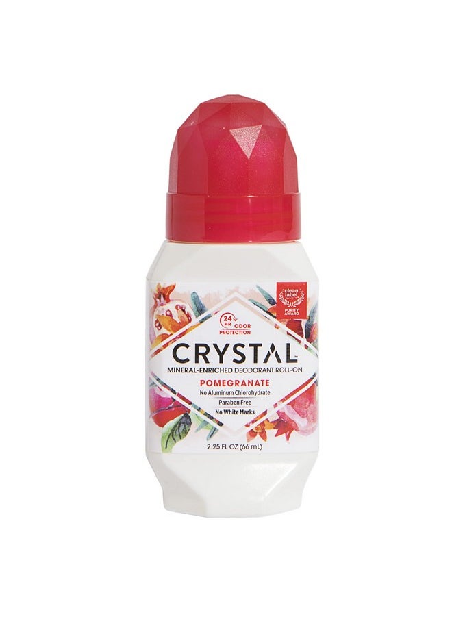 CRYSTAL ESSENCE Crystal Mineral Deodorant Roll-On Body Deodorant With 24-Hour Odor Protection, Pomegranate, Non-Sticky Roll-On, No Aluminum Chlorohydrate, 2.25 FL OZ - 1 pack  - Image 1