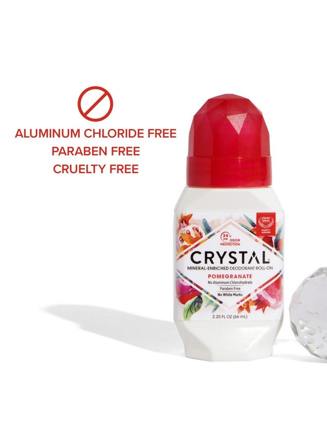 CRYSTAL ESSENCE Crystal Mineral Deodorant Roll-On Body Deodorant With 24-Hour Odor Protection, Pomegranate, Non-Sticky Roll-On, No Aluminum Chlorohydrate, 2.25 FL OZ - 1 pack  - Image 3