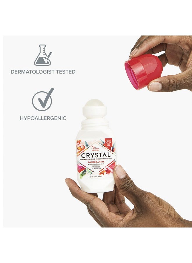 CRYSTAL ESSENCE Crystal Mineral Deodorant Roll-On Body Deodorant With 24-Hour Odor Protection, Pomegranate, Non-Sticky Roll-On, No Aluminum Chlorohydrate, 2.25 FL OZ - 1 pack  - Image 4