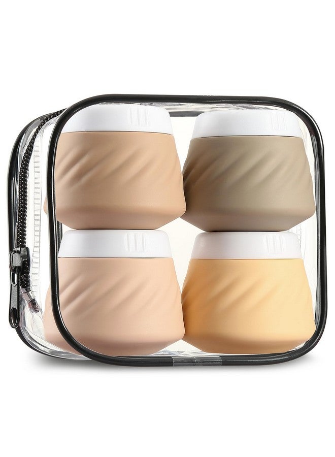 Gemice Travel Containers For Toiletries, Silicone Cream Jars Tsa Approved Travel Size Containers With Clear Bag, Leak-Proof Travel Accessories With Lid For Cosmetic Face Body Hand Cream (4 Pack) - Image 1