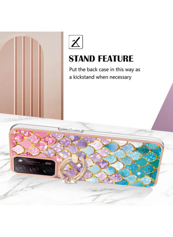 S-TOP Case For OPPO A53s 5G / A55 5G Electroplating IMD TPU Phone Case with Ring - Image 3