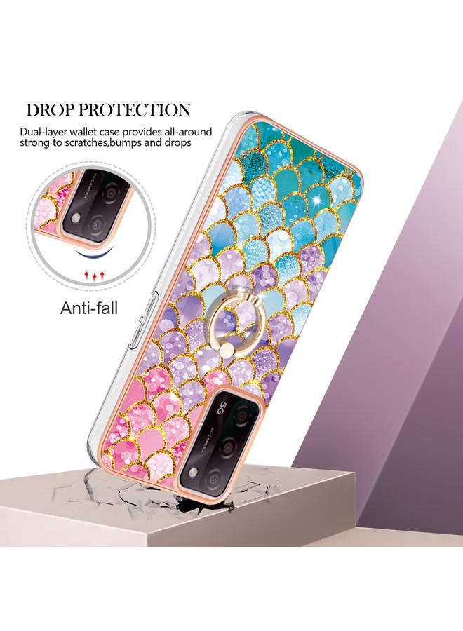 S-TOP Case For OPPO A53s 5G / A55 5G Electroplating IMD TPU Phone Case with Ring - Image 2