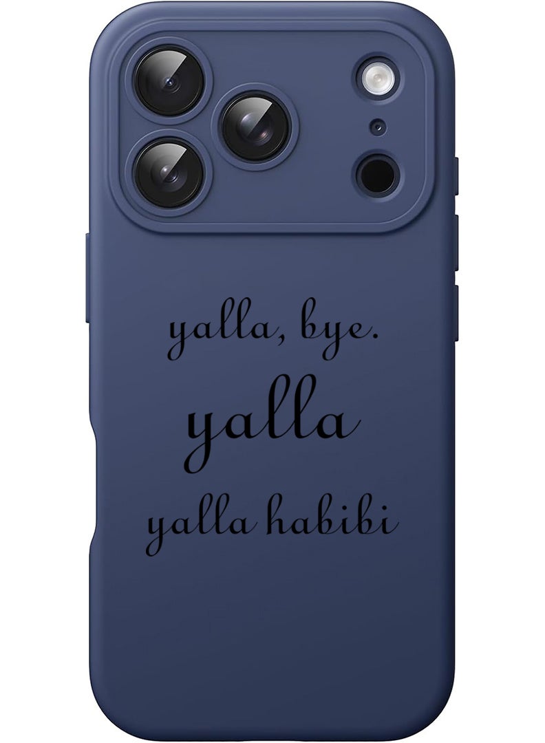 Theodor Protective Slim Fit Case Liquid Silicone Cover with Full Body Protection Anti-Scratch Shockproof Case For Apple iPhone 17 Pro Max (Blue) Yalla-01 - Image 1