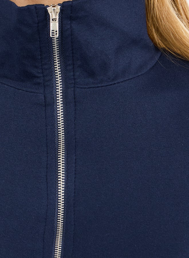 Styli Navy Midi Dress - Image 3