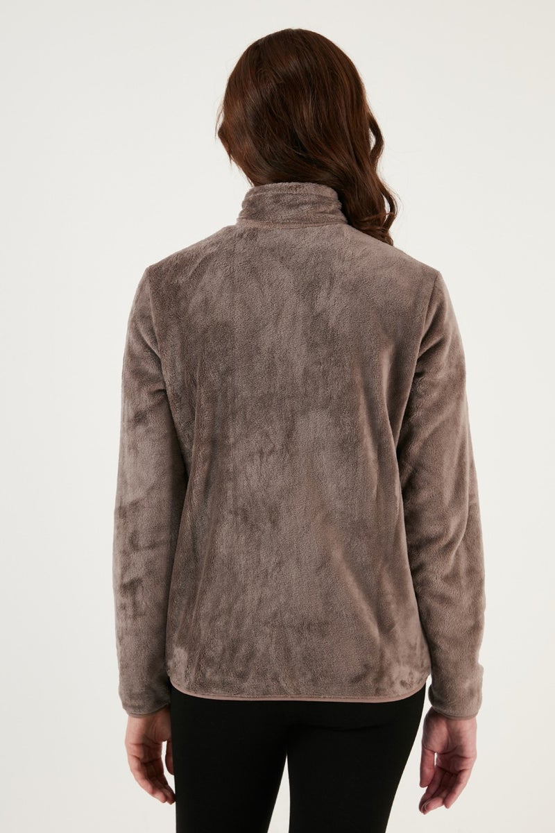 Lela Slim Fit Anti-Pilling Non-Pilling Soft Textured Zippered Fleece Cardigan Women's Cardigan 5907017 - Image 5