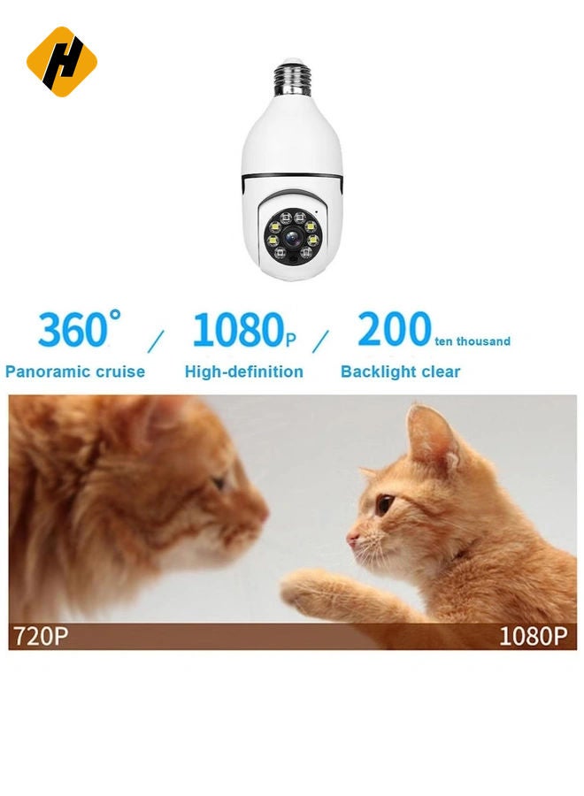 HuHa Bulb Camera 1080P, Night Vision IP Camera, PTZ Camera, 4X Digital Zoom Monitor, Home Security System, WiFi Camera Full Color  - Image 4
