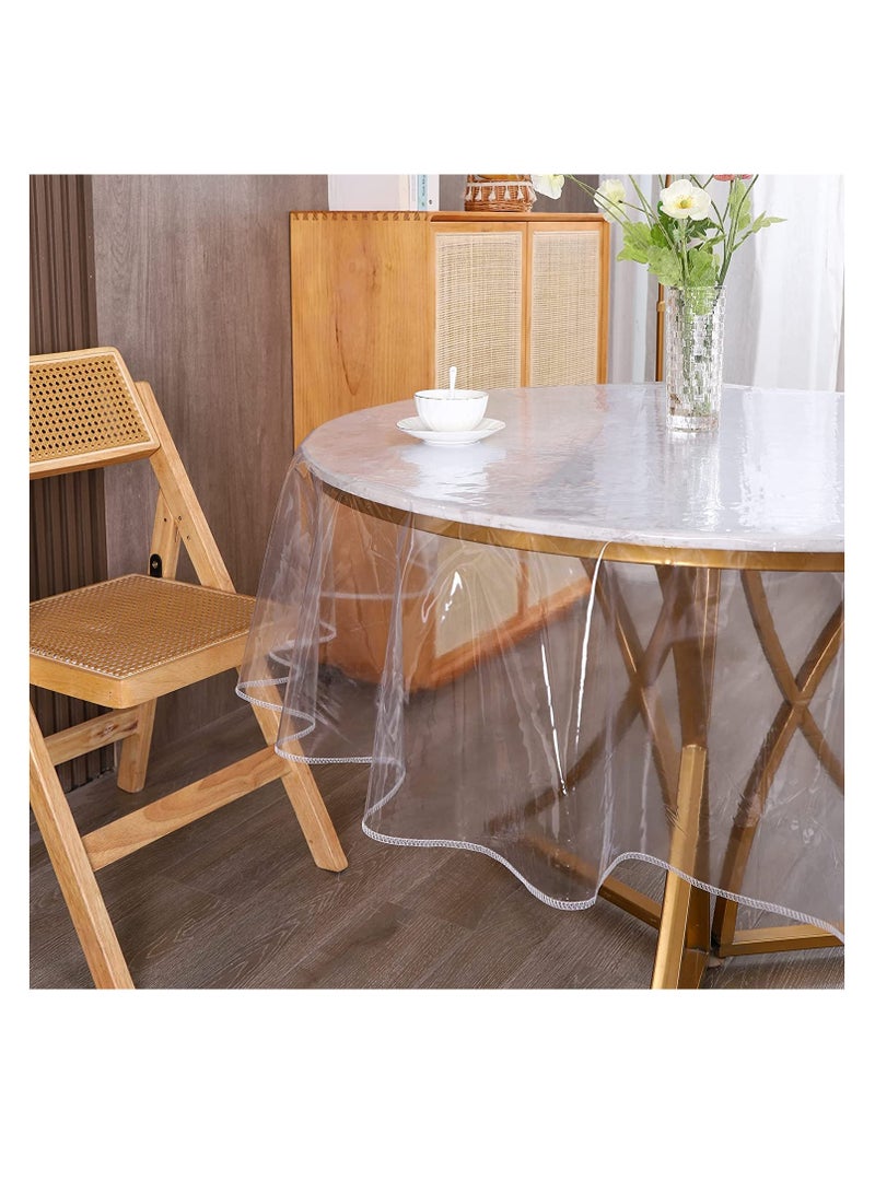 SYOSI Rectangle Vinyl Tablecloth,100% Waterproof Heavy Duty Oil Spill Proof Stain Resistant Plastic PU Table Cover with Flannel Backing for KitchenDiningParties - Image 1