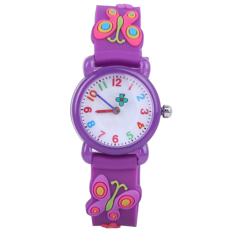 Waterproof Kid Cartoon Watch Cute Exquisite Pattern Children Wrist Watch GiftPurple - Image 3