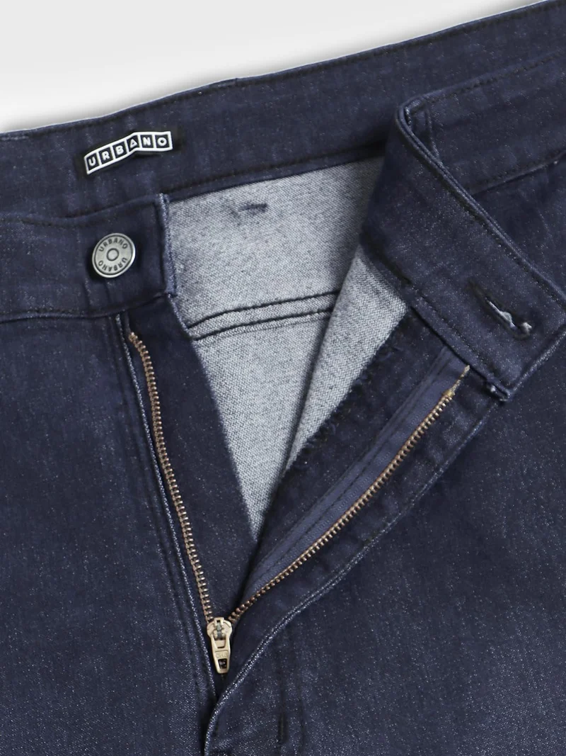 Urbano Fashion  Urbano Plus Men's Dark Blue Regular Fit Washed Jeans Stretchable  | Best Price UAE