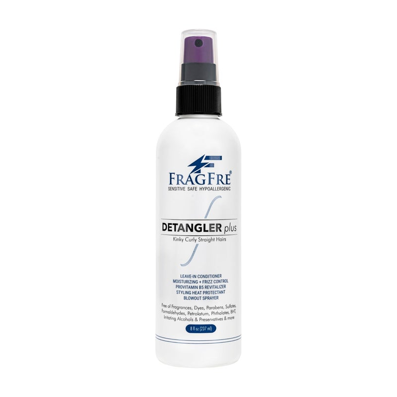 FRAGFRE Detangler plus Styling Hair Spray 8 oz - Heat Protectant and Blowout Spray - Leave in Conditioner for Sensitive Skin - Fragrance Free Hypoallergenic Unscented - Anti Frizz Vegan Cruelty Free - Image 1