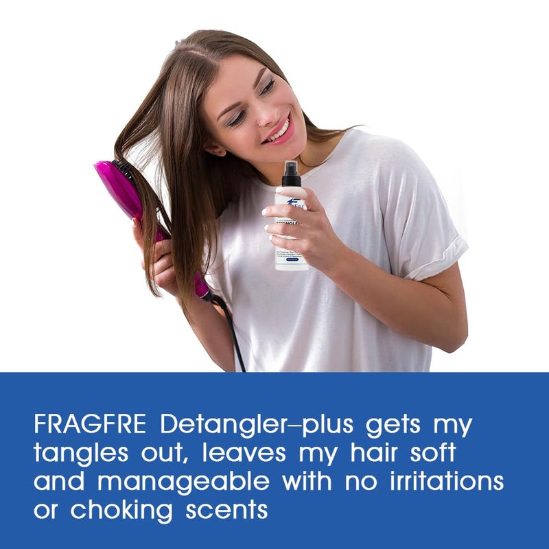 FRAGFRE Detangler plus Styling Hair Spray 8 oz - Heat Protectant and Blowout Spray - Leave in Conditioner for Sensitive Skin - Fragrance Free Hypoallergenic Unscented - Anti Frizz Vegan Cruelty Free - Image 3
