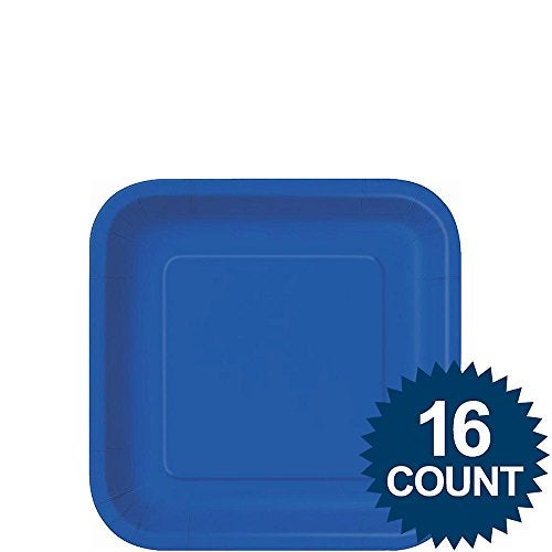 Unique Party Royal Blue Round Dessert Paper Plates - 6 7/8 in (Pack of 16) - Eco-Friendly & Disposable Tableware - Perfect for Celebrations, Weddings & Gatherings - Image 3