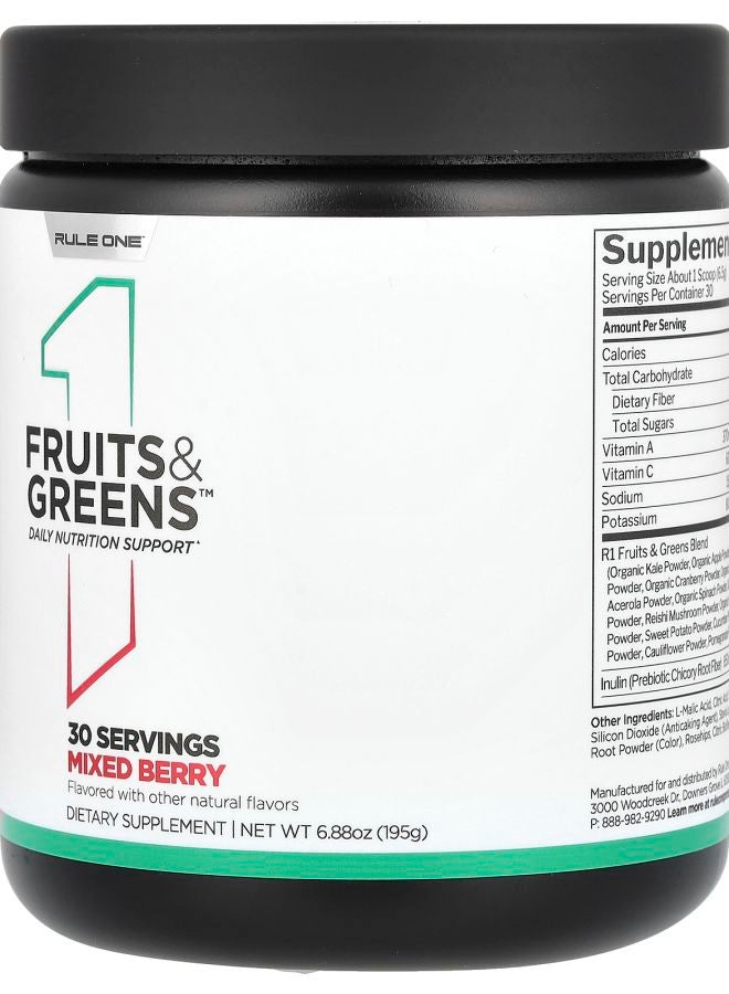 Rule One Proteins Fruits & Greens Mixed Berry 6.88 oz (195 g) - Image 2