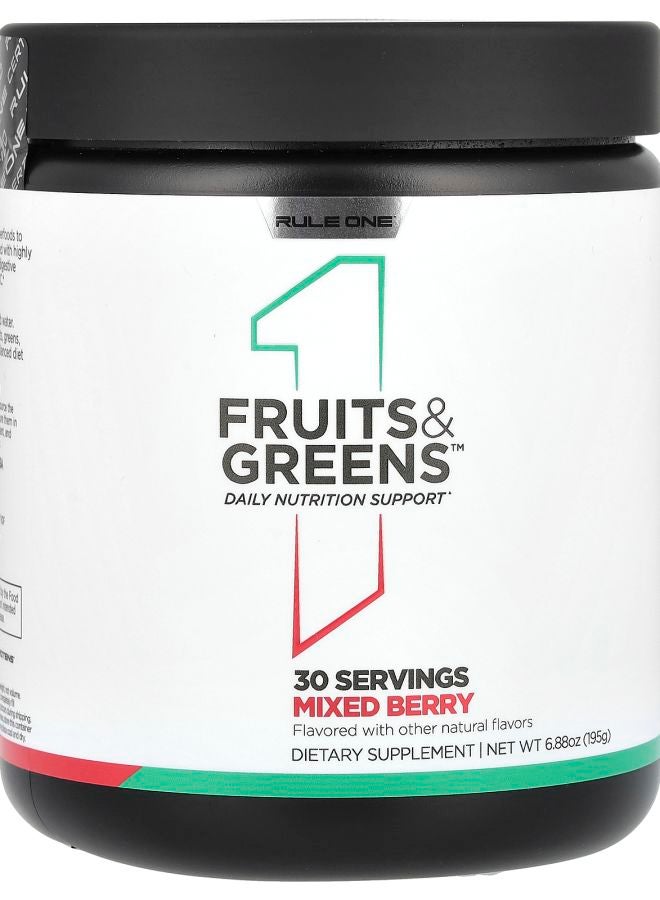 Rule One Proteins Fruits & Greens Mixed Berry 6.88 oz (195 g) - Image 1