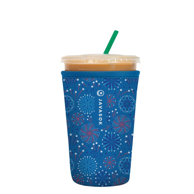 Sok It Java Sok Iced Coffee & Cold Soda Insulated Neoprene Cup Sleeve (Symphony of Sparks  Medium: 22-28oz) - Image 1