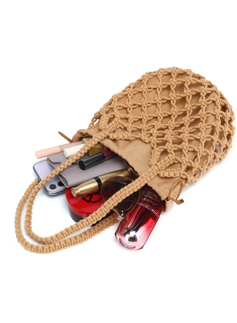 Excefore Woven Bucket Handbag for Women for Summer Travel Beach - Image 5