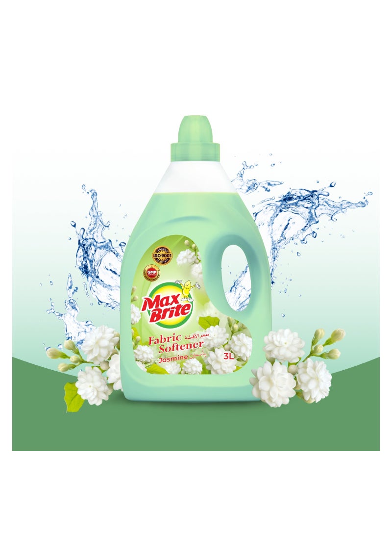 Max Brite Fabric Softener For All Types of Clothes Long Lasting Jasmine Fragrance 3L - Image 2