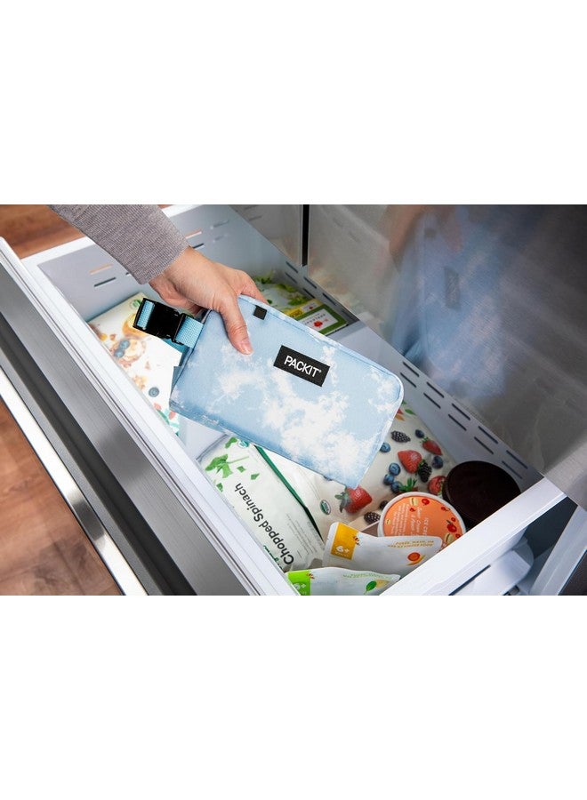 PACKIT PackIt Freezable Snack Box, Blue Sky, Built with ECOFREEZE Technology, Collapsible, Reusable, Zip Closure with Buckle Handle, Designed For Work Snacks, Fresh Snacks On the Go, Adults, and All Ages  - Image 2