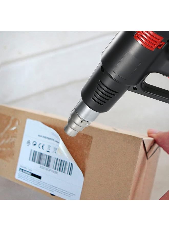 erorex 2000W Heating Gun Hot Air Gun With Lcd Digital Display 6 Nozzles Stepless Temperature Adjustment Overload Protection For Paint Stripping Pipework Soldering Car Wrapping Sticker Removing  - Image 5