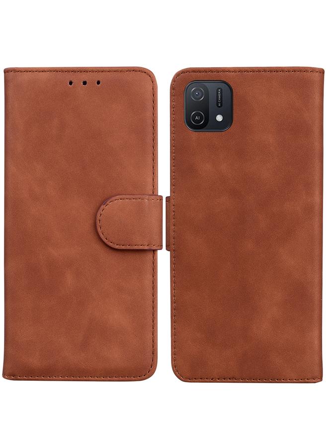 S-TOP Case For OPPO A16K Skin Feel Pure Color Flip Leather Phone Case - Image 1