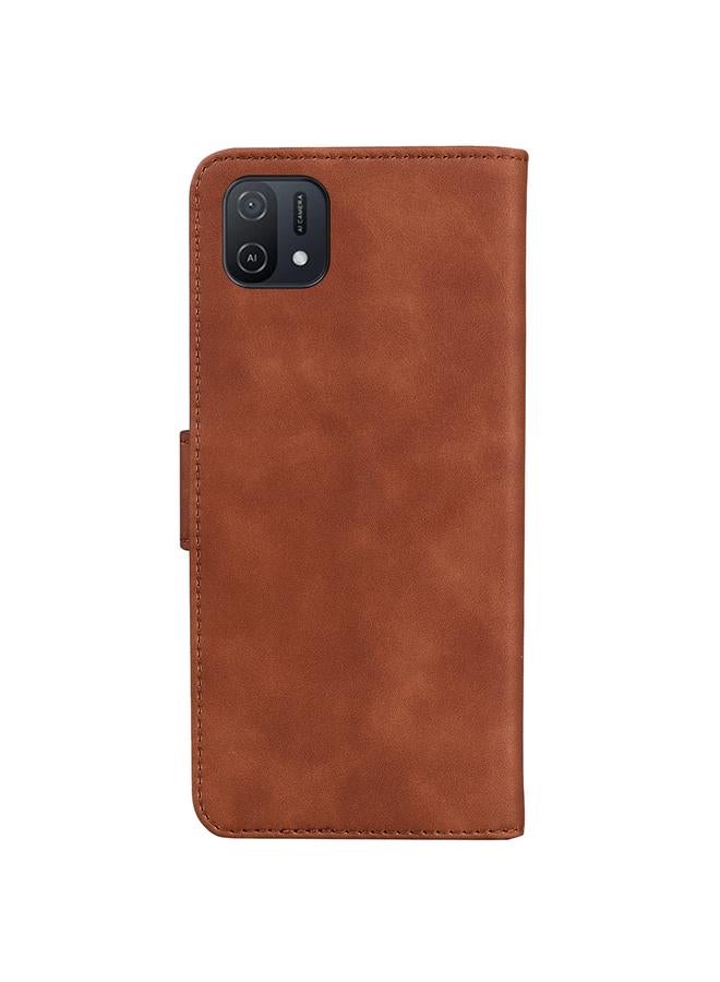 S-TOP Case For OPPO A16K Skin Feel Pure Color Flip Leather Phone Case - Image 3