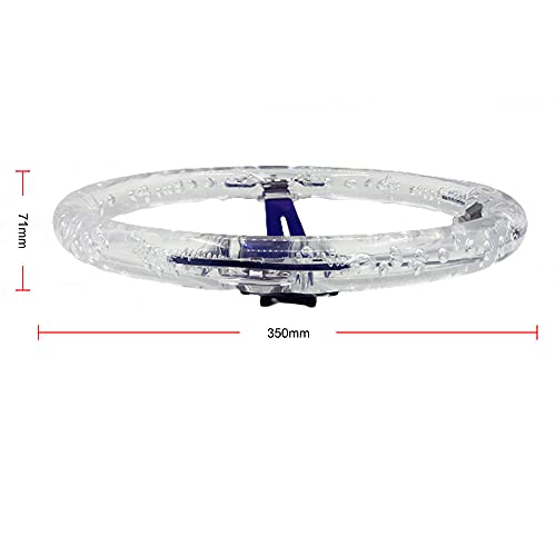 YEHICY 14" Transparent Acrylic Racing Steering Wheel 6 Bolt Neo Chrome Universal Golf Cart Steering Wheel with Horn Button - Image 3