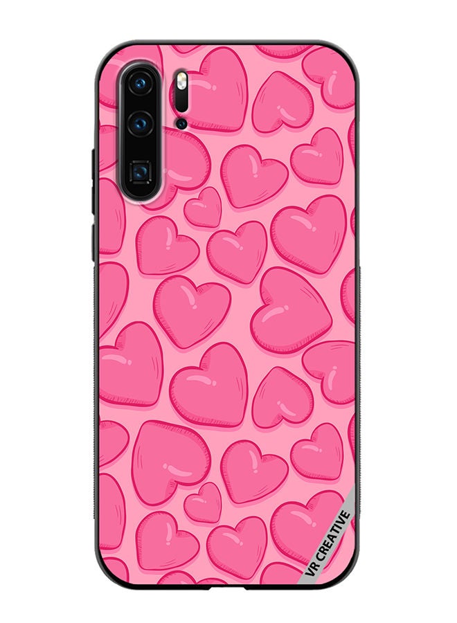 VR CREATIVE Protective Case Cover For Huawei P30 Pro Pink Herat Design Multicolour - Image 1