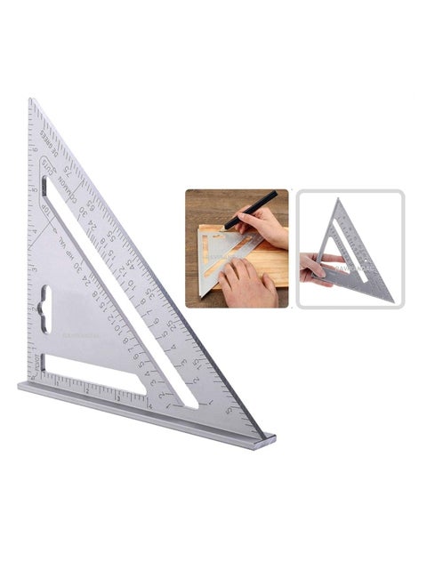 RAVIRANDAL Speed Square Layout Tool Double Side Aluminum Square Ruler Rafter Square Protractor High Precision Aluminum Alloy Triangle Ruler Imperial Rafter Square Angle Tool For Engineer Carpenter