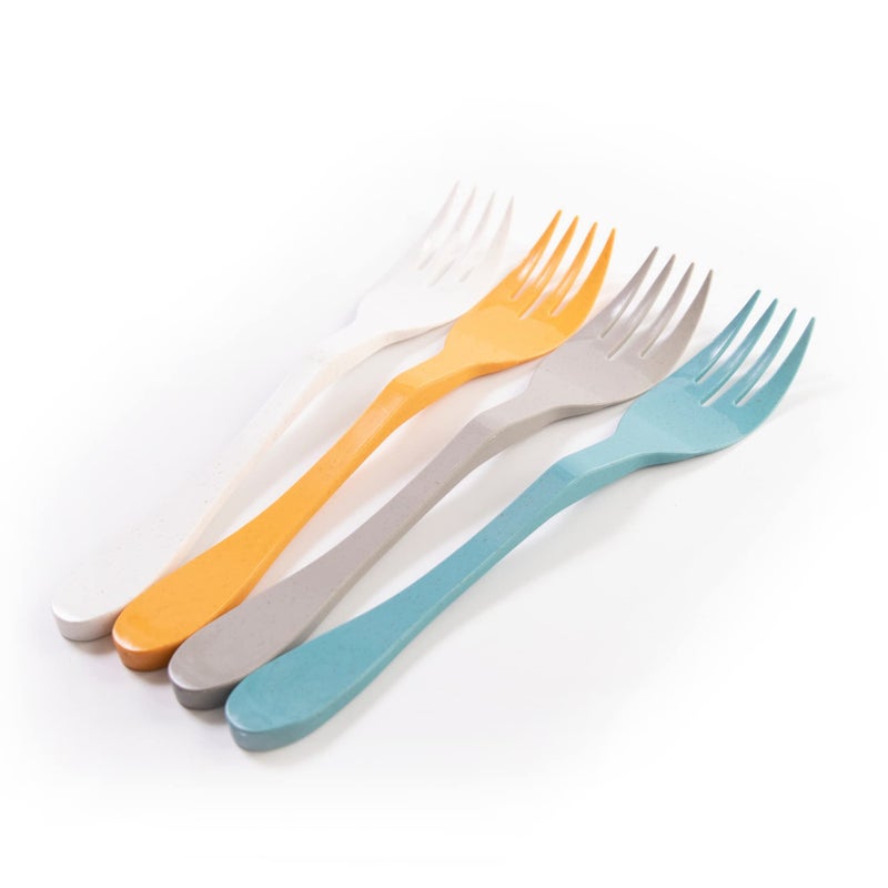 Eco Fork Open Stock Bulk 12 Piece Set White Reusable Bamboo