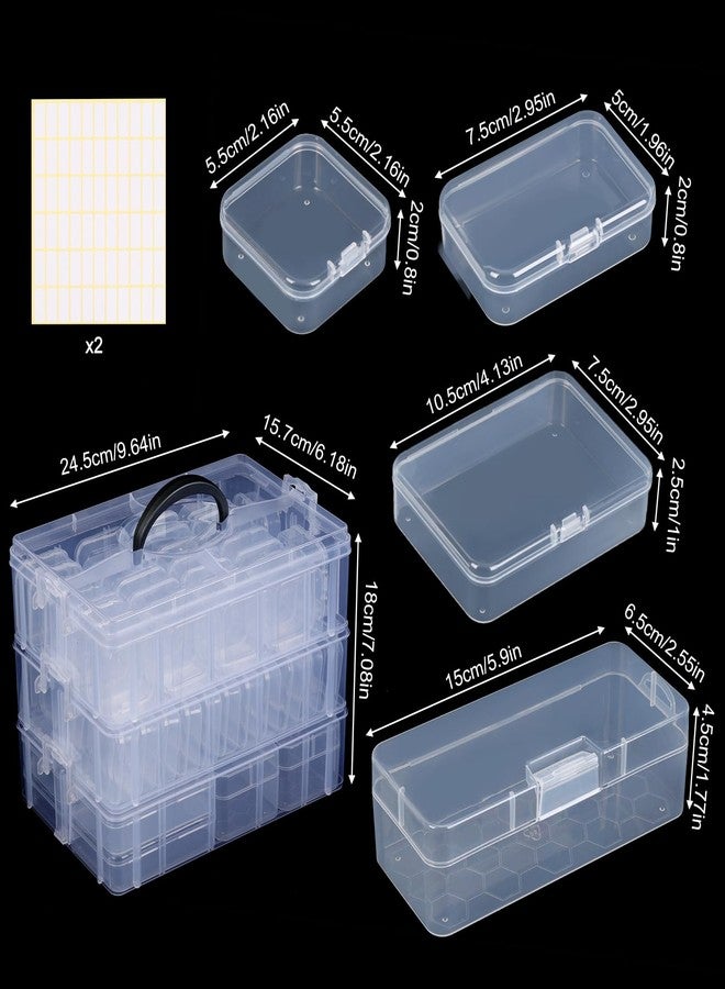 SGHUO Bead Organizer Box, 56 pcs Small Organizers, 3-Tier Stackable Storage Container Box for Art Craft Storage, Washi Tape, Kids Toys, Jewelry, Beauty & Sewing Supplies - Image 2