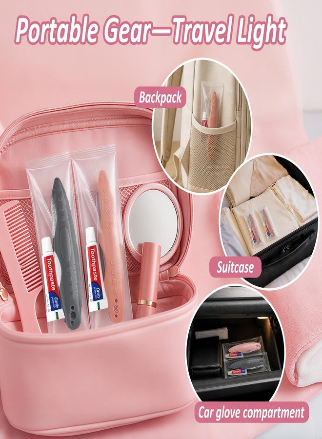 Kocpudu Travel Toothbrush and Toothpaste, Individually Packaged Travel Toothbrush Set, Foldable for Easy Storage, Available in Gray and Pink, Ideal for Travel, Hotels, and Camping (100-PACK - Image 5