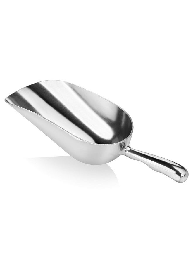 New Star Foodservice New Star Foodservice 34523 One-Piece Cast Aluminum Round Bottom Bar Ice Flour Utility Scoop, 12-Ounce, Silver (Hand Wash Only)  - Image 1