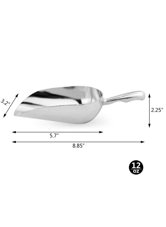 New Star Foodservice New Star Foodservice 34523 One-Piece Cast Aluminum Round Bottom Bar Ice Flour Utility Scoop, 12-Ounce, Silver (Hand Wash Only)  - Image 2