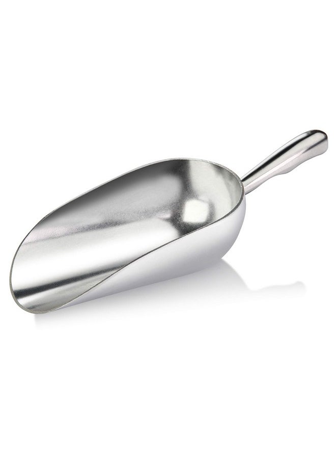New Star Foodservice New Star Foodservice 34523 One-Piece Cast Aluminum Round Bottom Bar Ice Flour Utility Scoop, 12-Ounce, Silver (Hand Wash Only)  - Image 3
