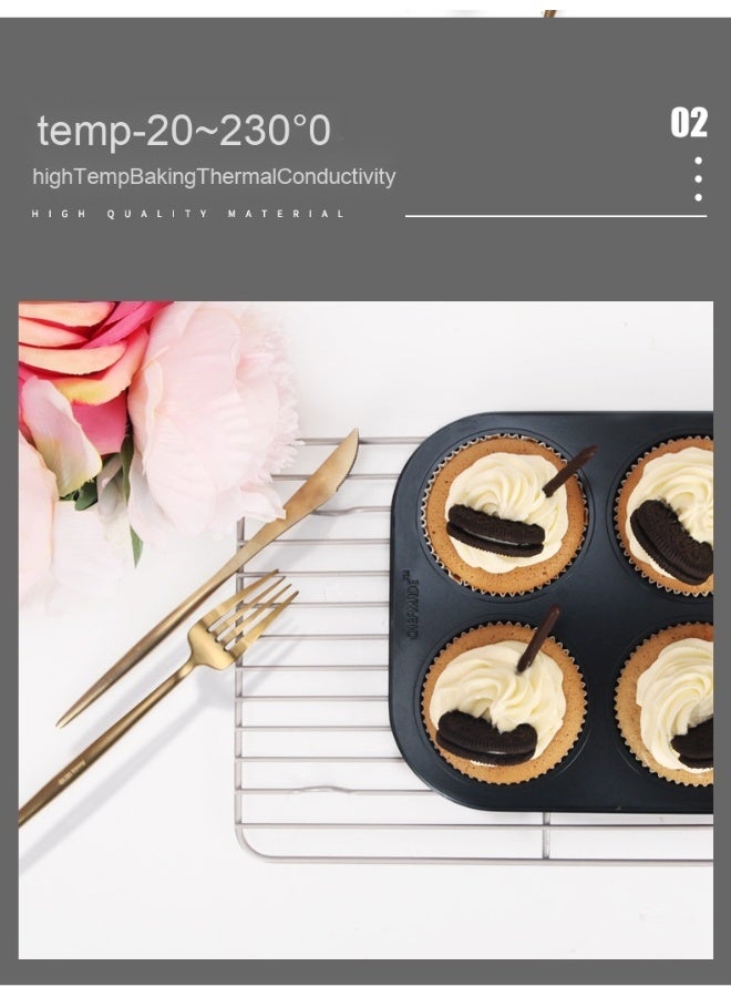 شيف ميد صينية خبز مافن مستديرة كبيرة - تصميم 6 أكواب غير لاصق - Image 3